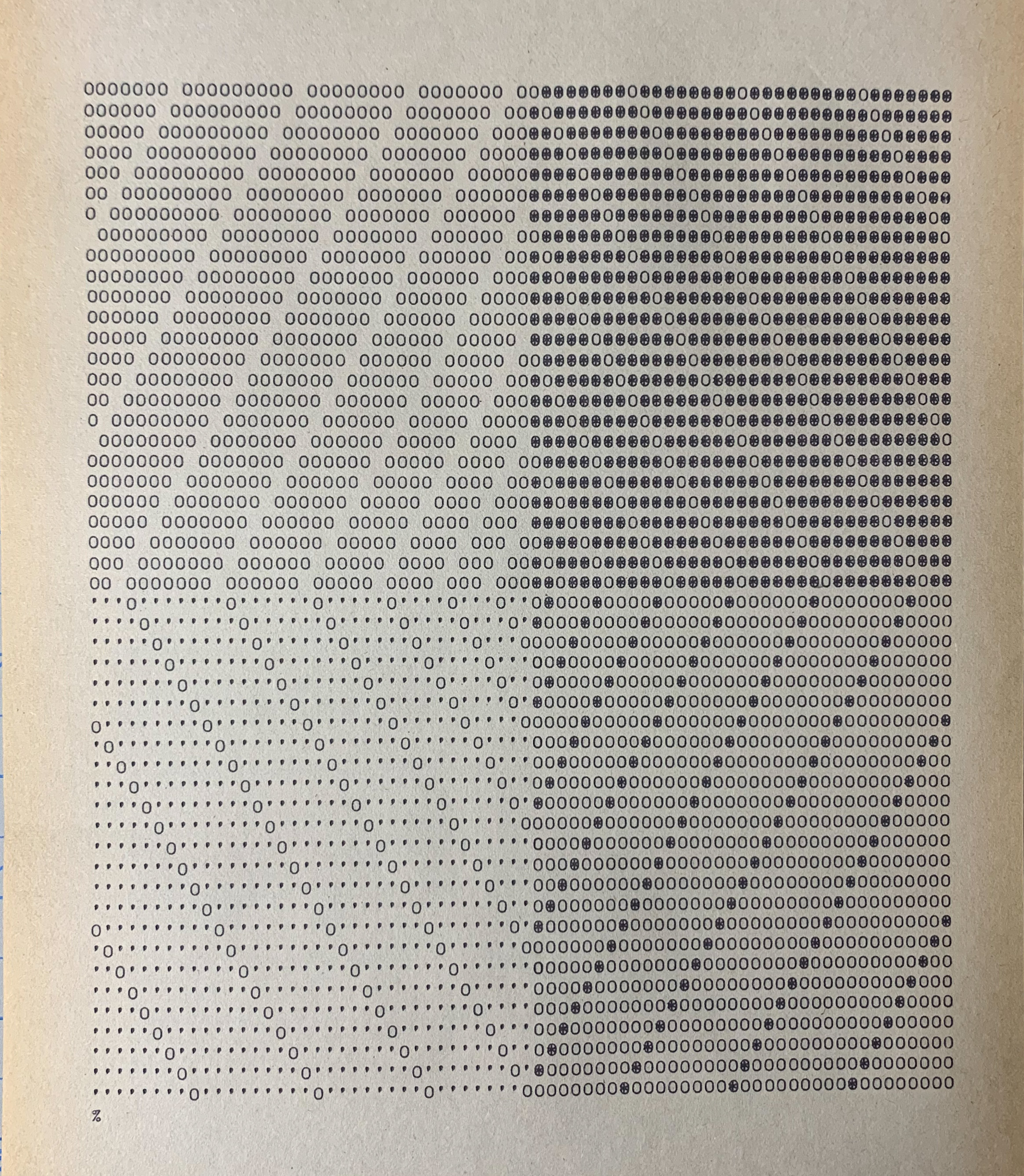 A Good Line Is Hard to Beat by Frederick Hammersley, printed on Teletype