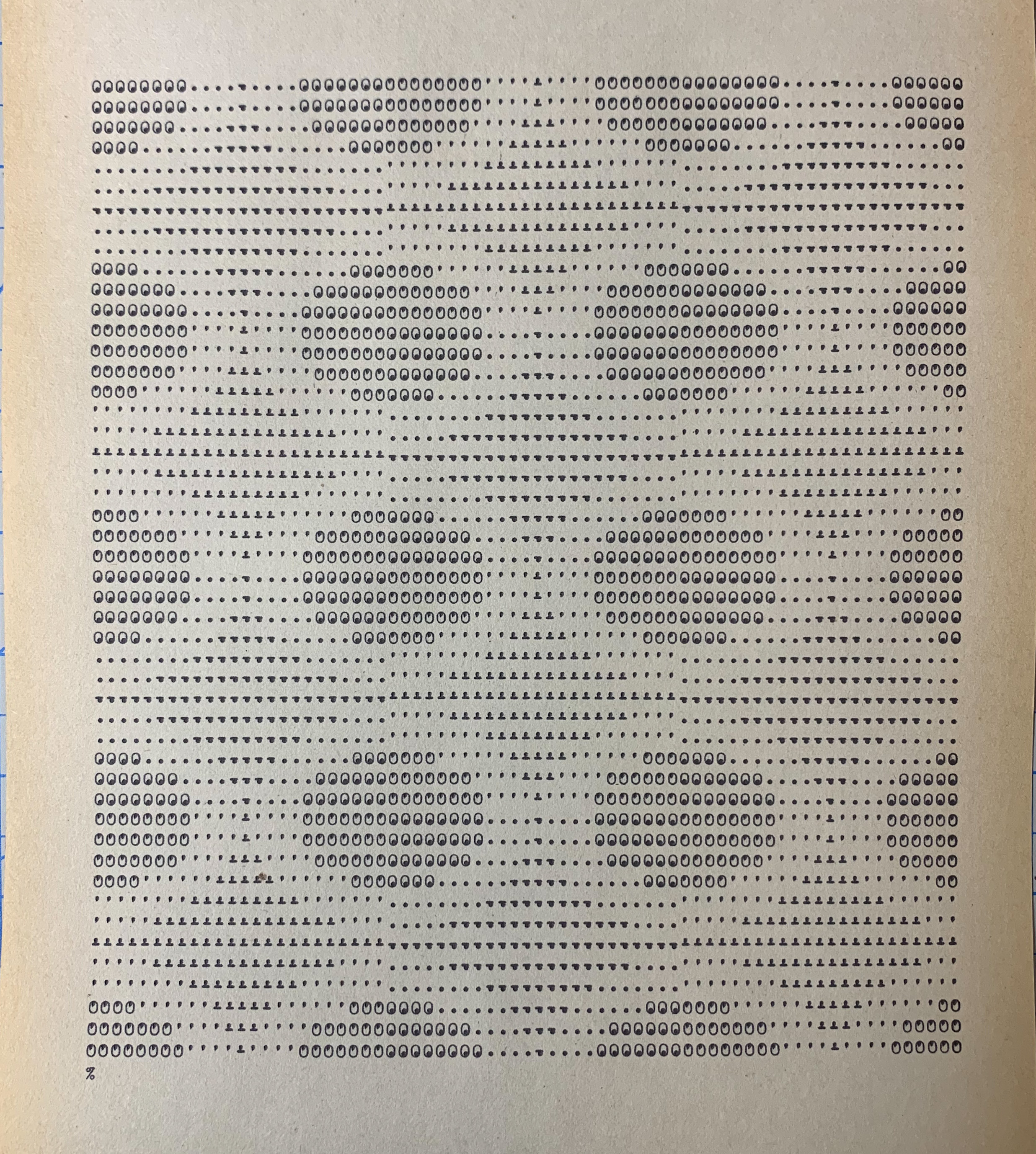 Jelly Centers by Frederick Hammersley, printed on Teletype