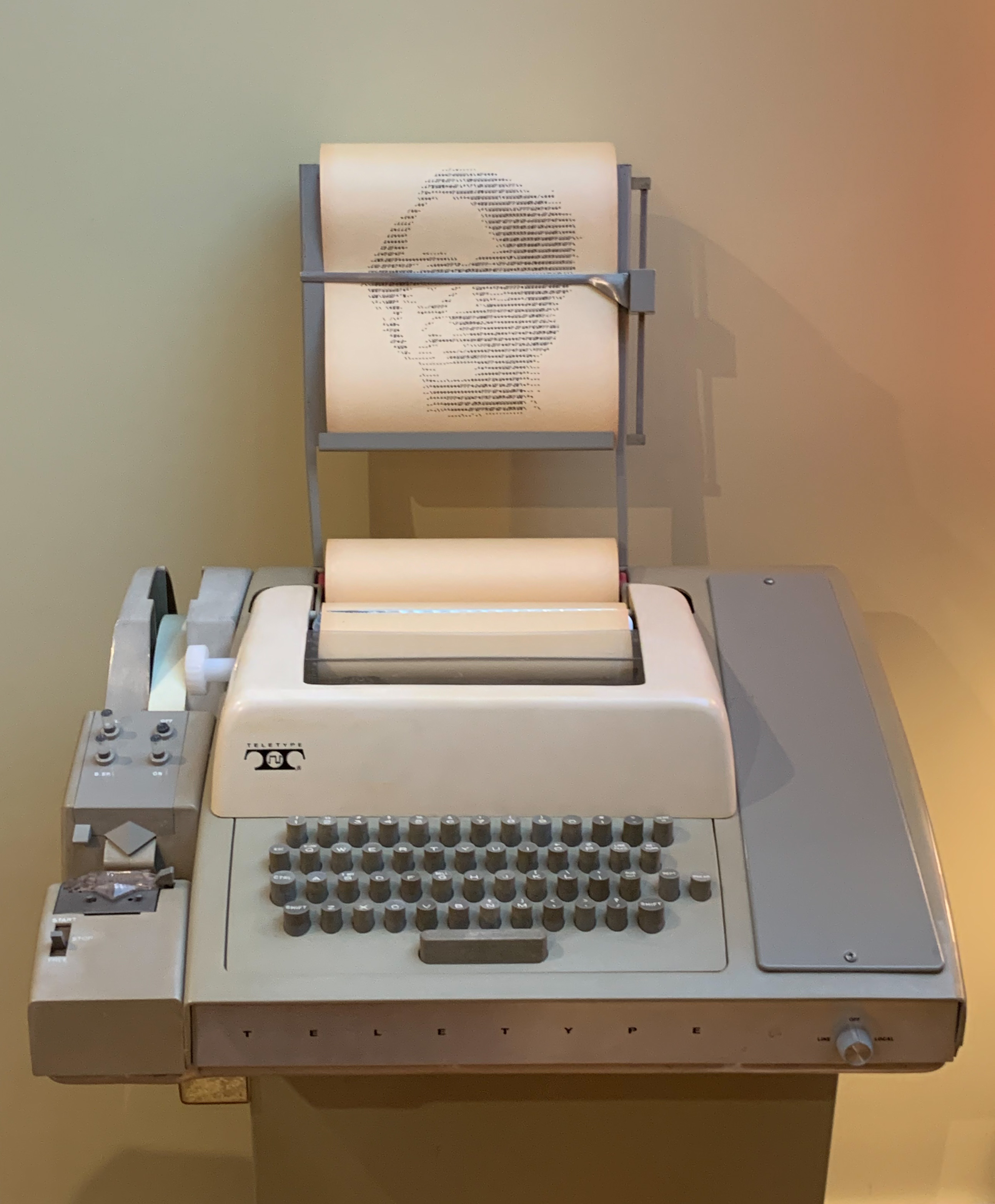An overstrike portrait printed on the Teletype Model 33